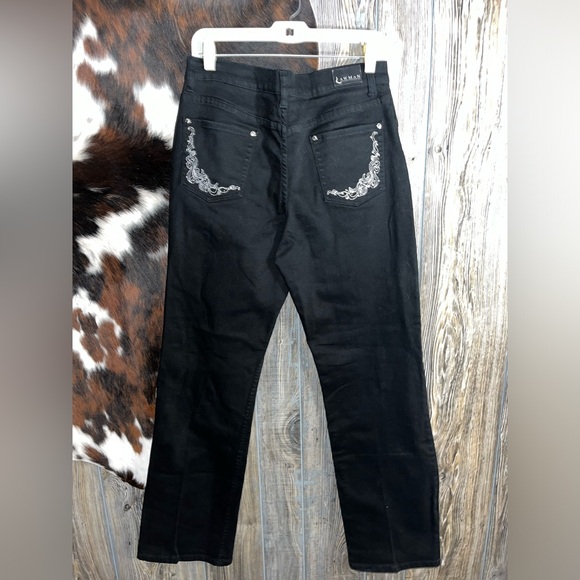 Lawman size 11/12 black rhinestone embelsihed bootcut jeans - Picture 7 of 8